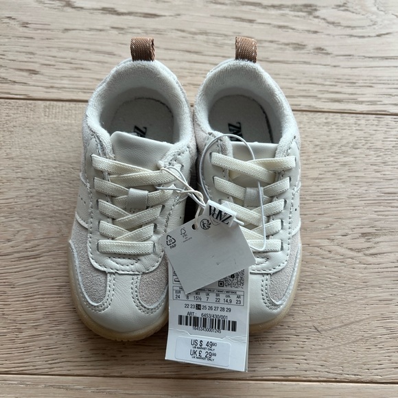 New! Zara retro leather sneakers- toddler size 8 - Picture 7 of 8